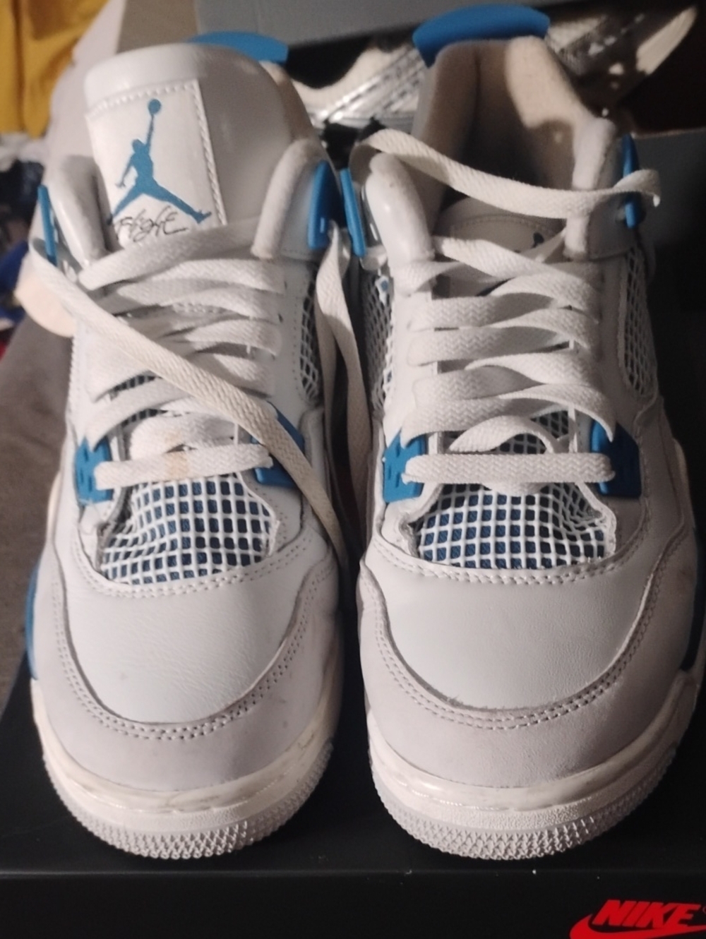 Jordan Kids' White and Blue Basketball Sneakers